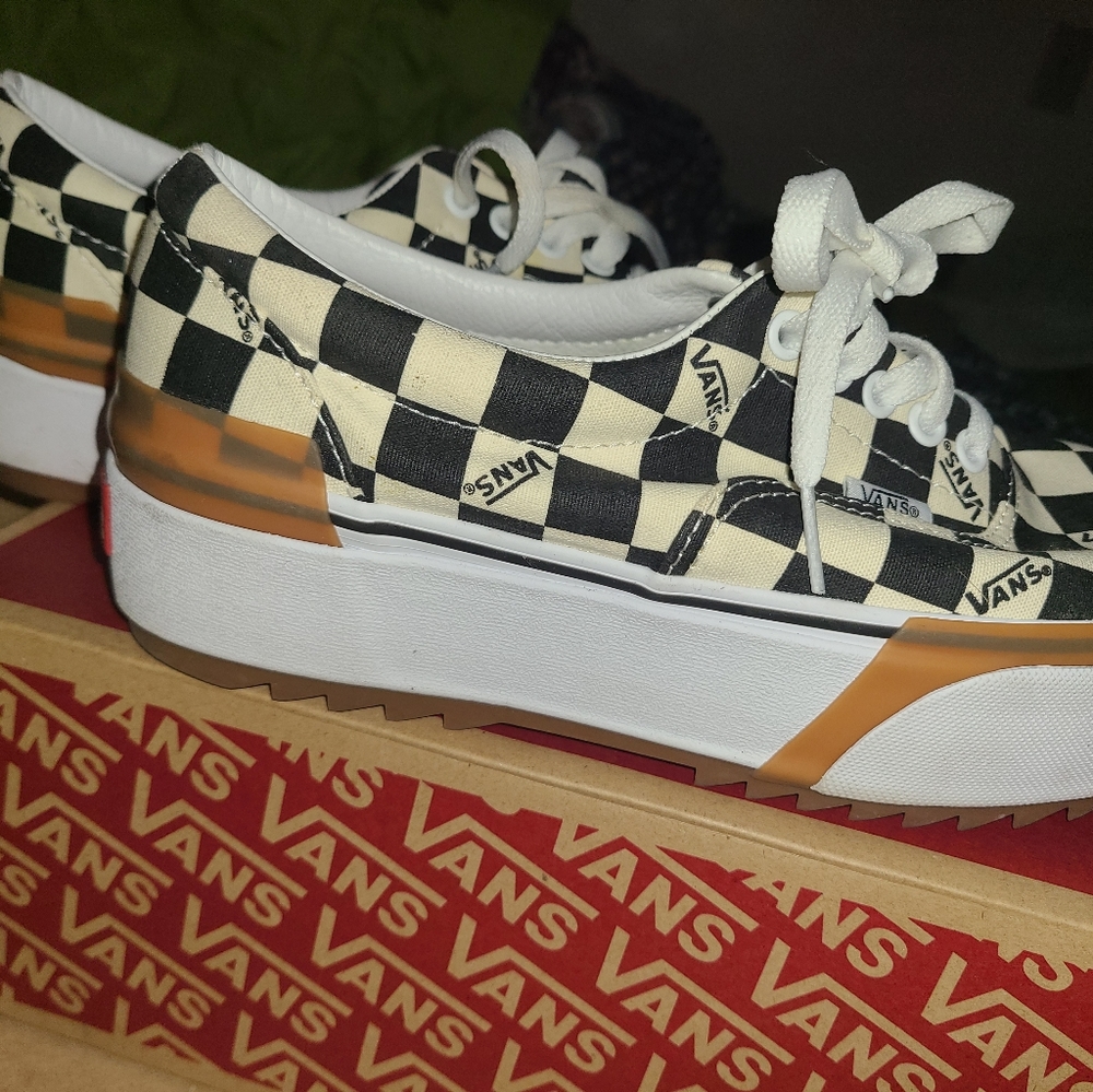 Vans stacked